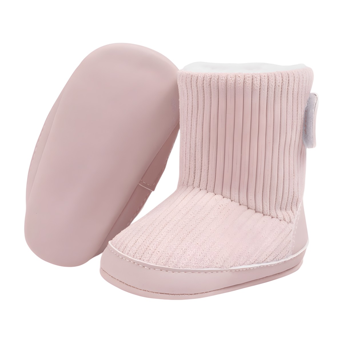 Botas de bebé invierno con chiporro y velcro - Rosada – 12cm