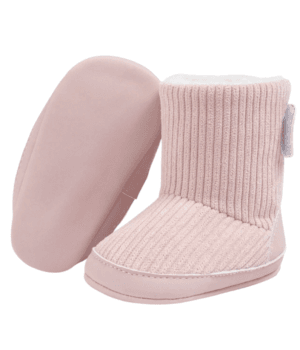 Botas de bebé invierno con chiporro y velcro - Rosada