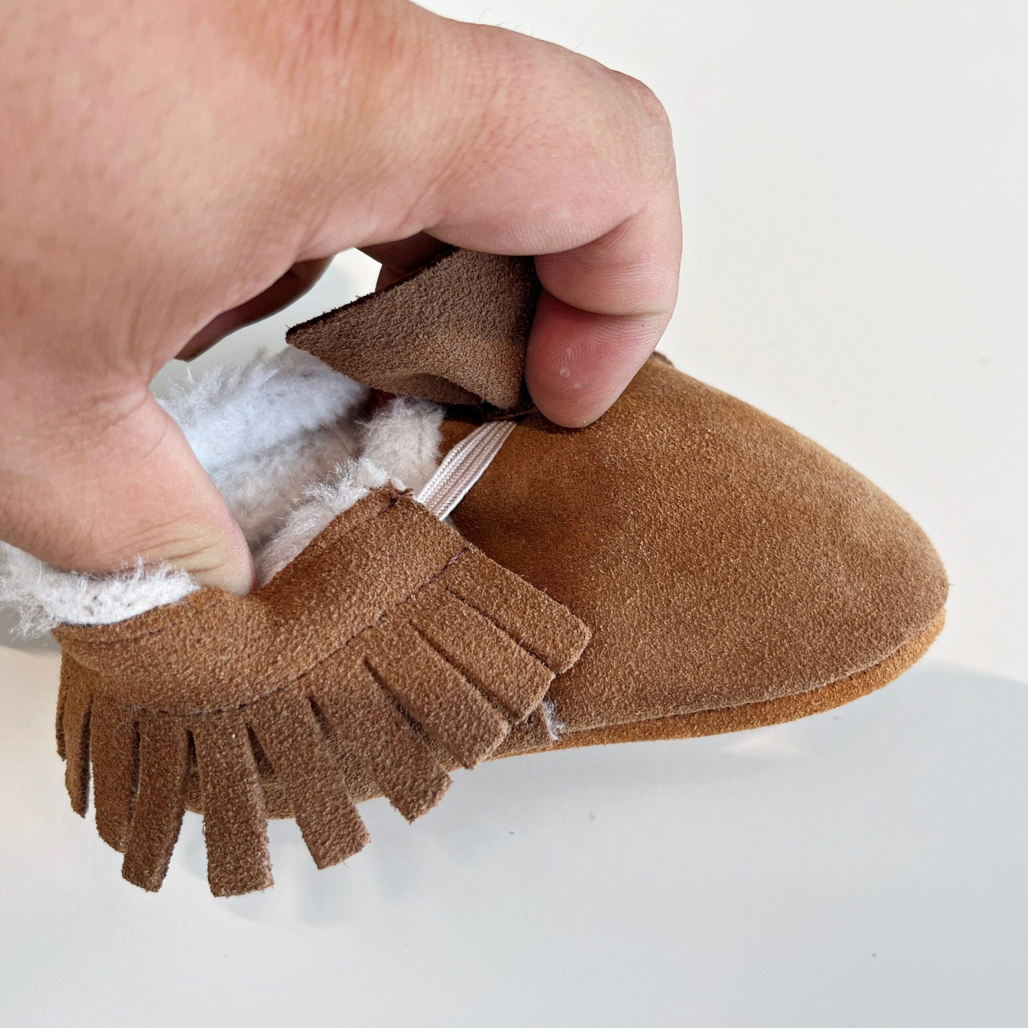 Zapatos Bebés de Gamuza para Bebé con Forro y Lazo – vista 7