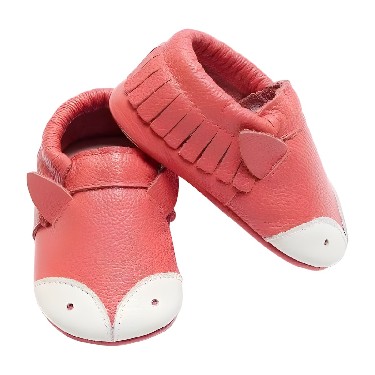 Zapatillas Bebé Cuero Diseño Zorrito – Coral – vista 3
