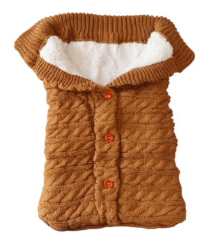 Saco Envolvente Bebé – Punto Grueso Camel con Interior Sherpa