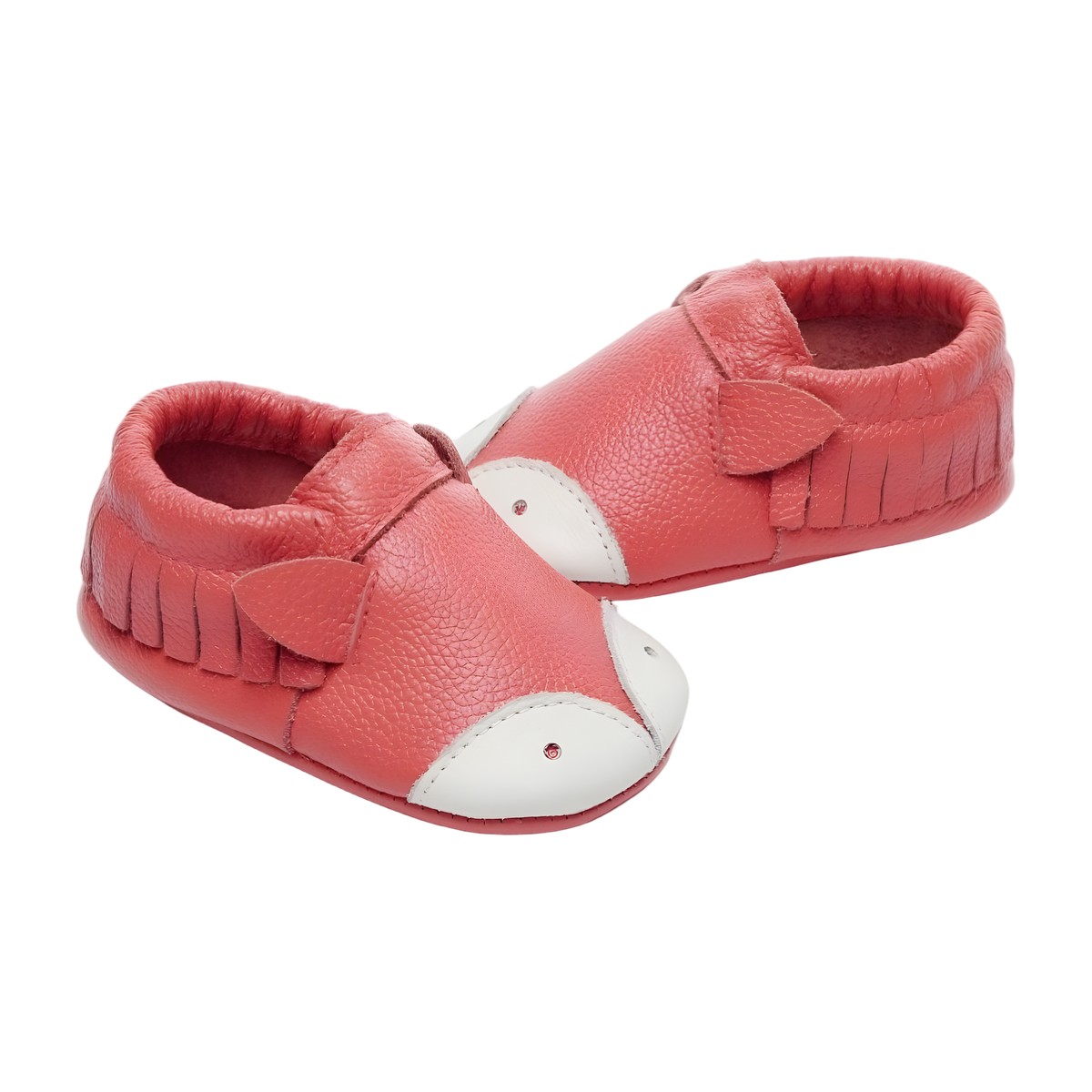 Zapatillas Bebé Cuero Diseño Zorrito – Coral – vista 2