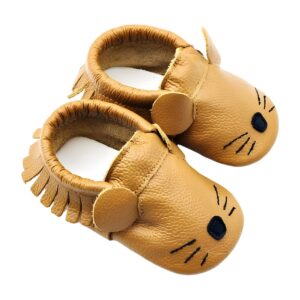 Zapatillas Bebé Cuero Diseño de Ratón – Café – vista 5