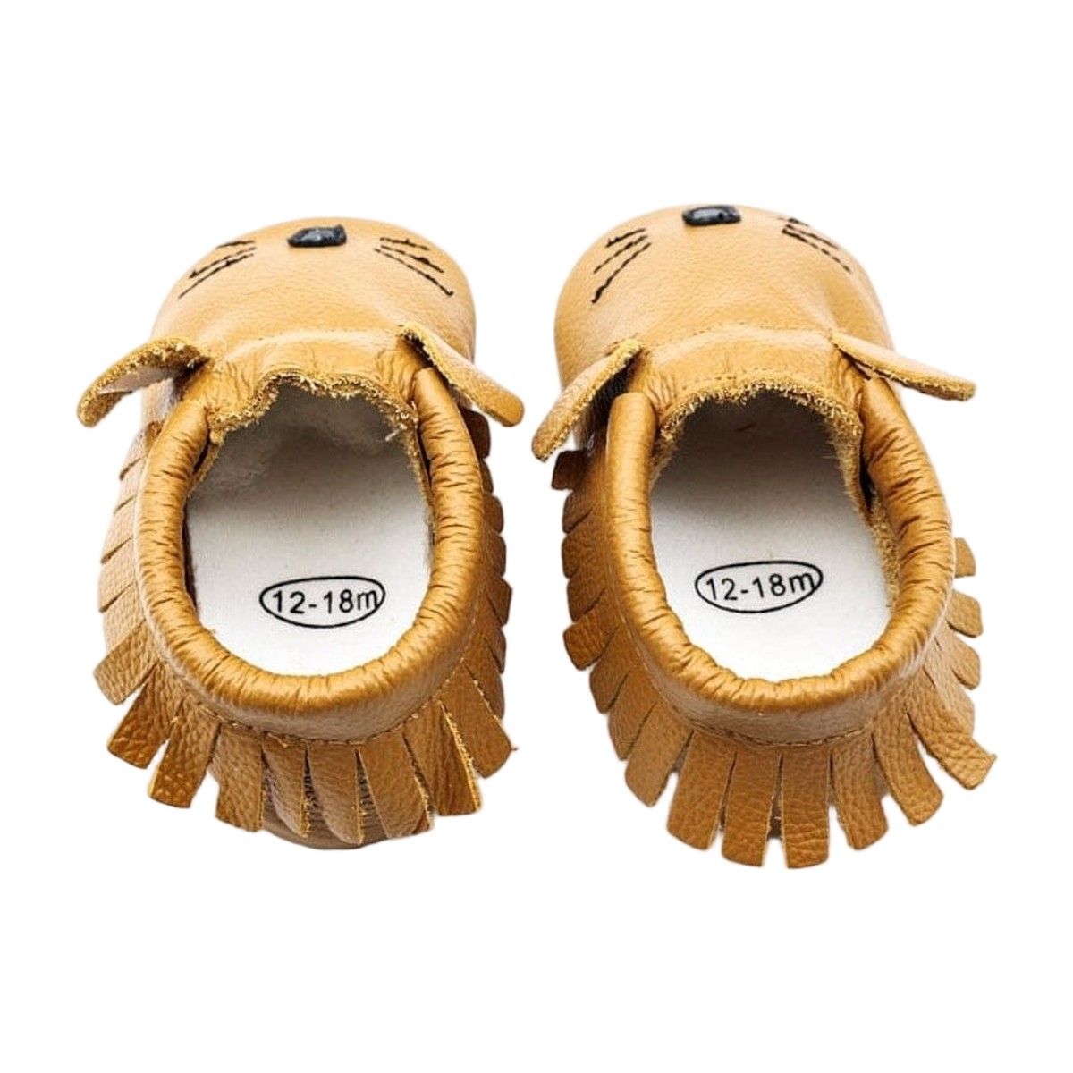 Zapatillas Bebé Cuero Diseño de Ratón – Café – vista 4