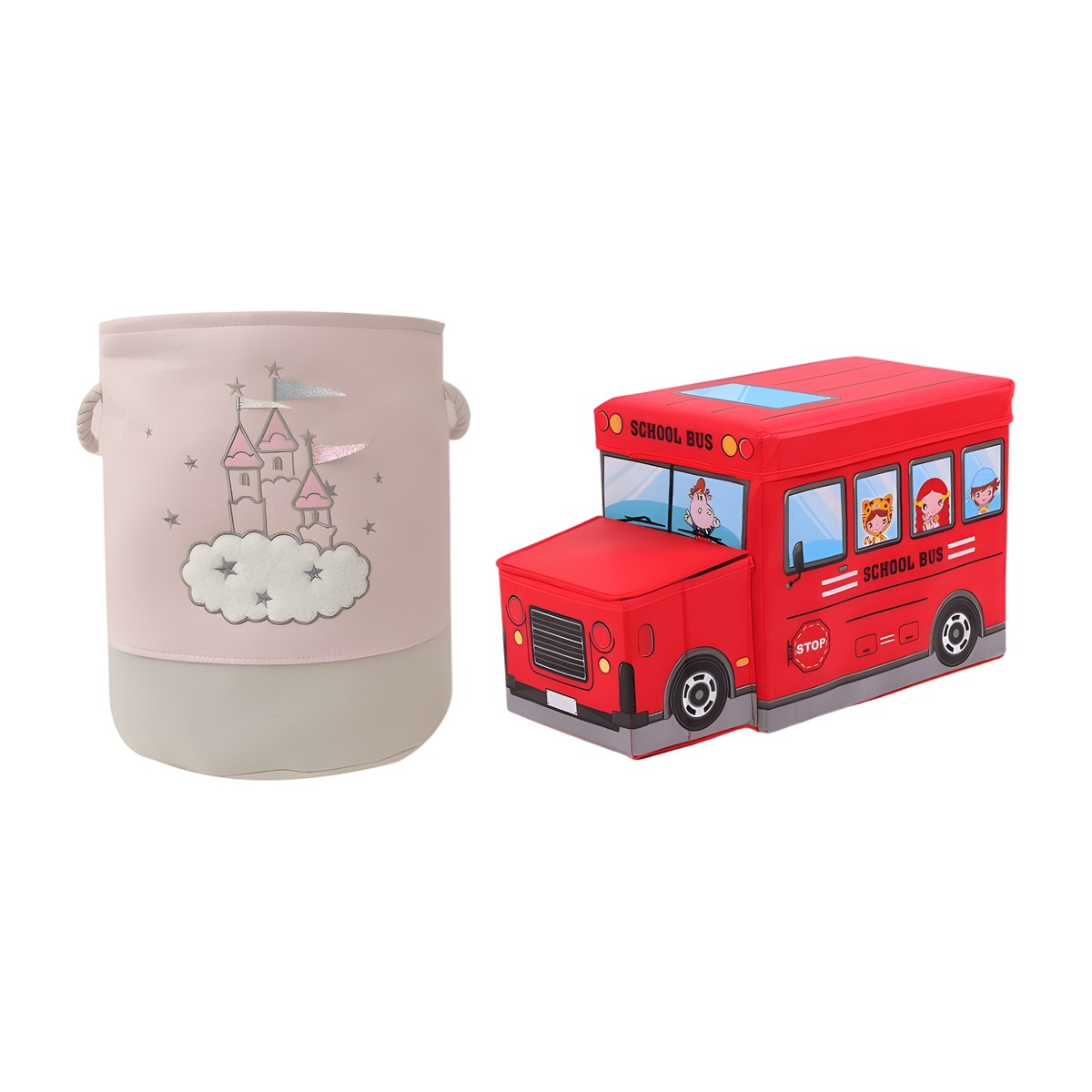 Set Organizador de Juguetes Cesto de Tela y Caja Plegable