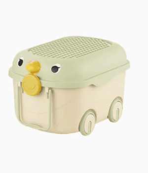 Baúl de Juguetes Infantil con Ruedas Diseño Pajarito Verde - Grande