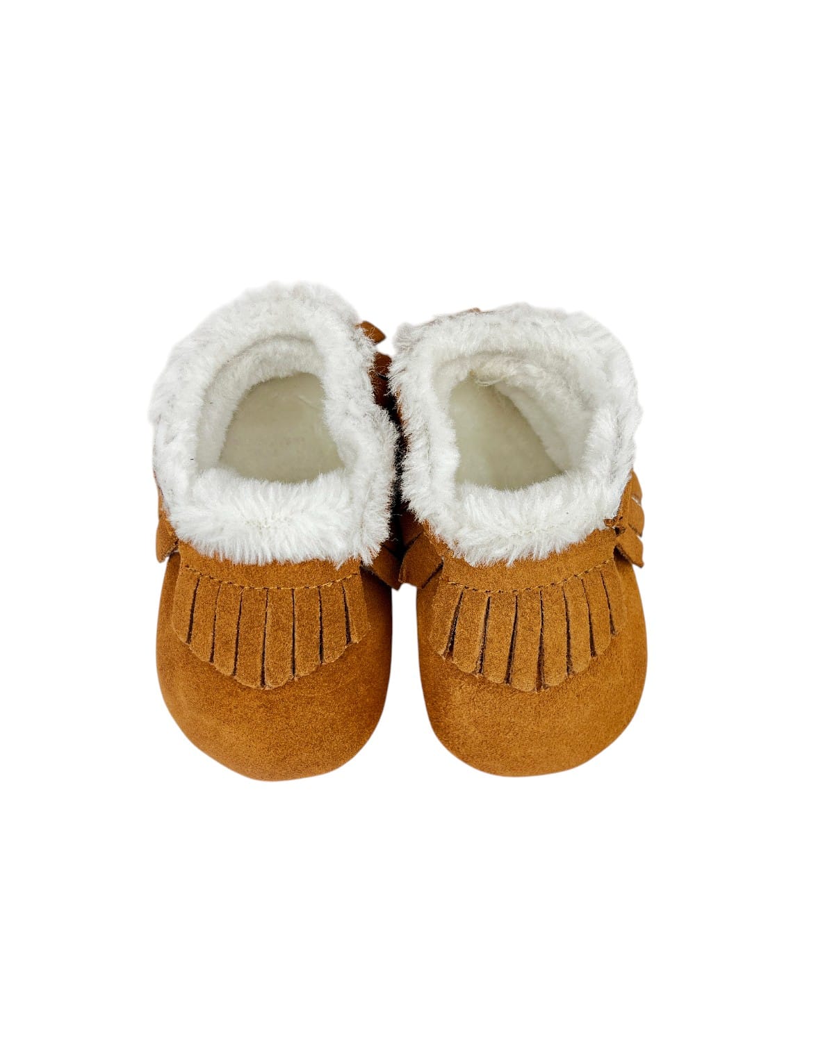 Botines bebé gamuza caramelo con forro sherpa