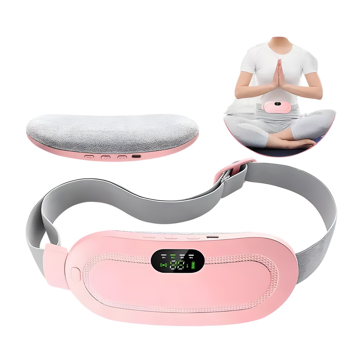 Cinturón Térmico Menstrual Recargable con Masaje Blanco – vista 4