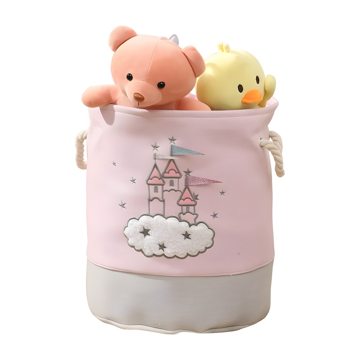 Cesta Organizadora Infantil de Tela Diseño Castillo – vista 2