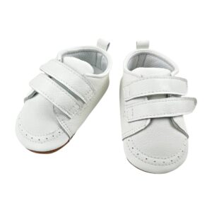 Zapatos bebé de cuero blanco ultraflexibles, vista aerea