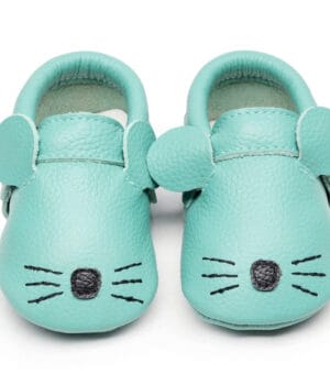Zapatos Bebé Cuero Verde Suaves Tiny Mouse