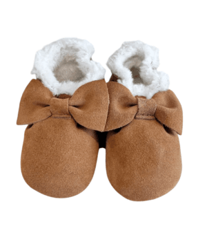 Zapatos Bebé Camel con Lazo e Interior Sherpa