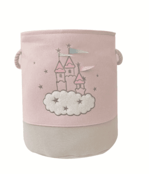 Cesta de Almacenamiento Infantil de Tela Diseño de Castillo, Organizador de Juguetes y Ropa