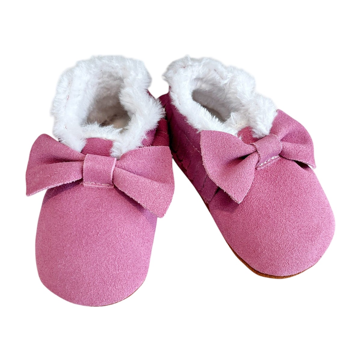 Zapatos Bebés de Gamuza para Bebé con Forro y Lazo – vista 2
