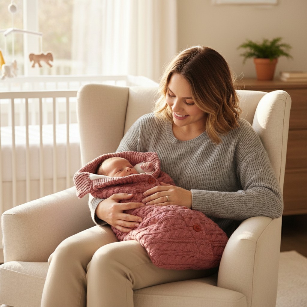 Saquito de Lana Bebe color rosado