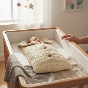 saquito de lana bebe beige