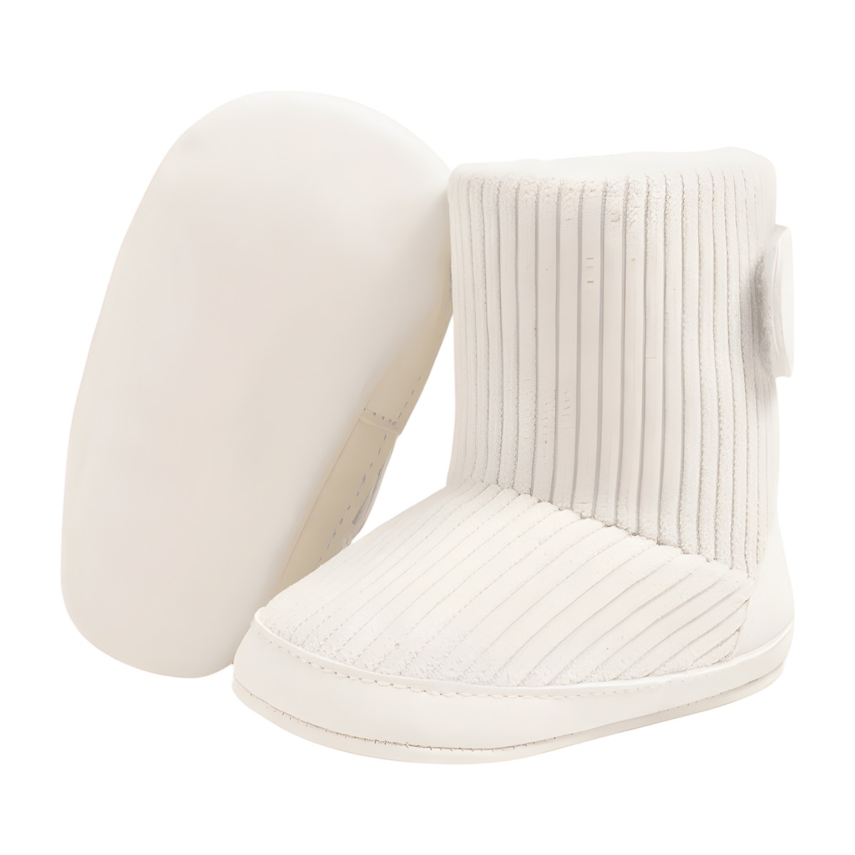 Botas de bebé invierno con chiporro y velcro - Beige – 11cm