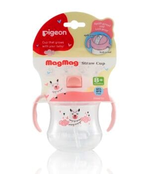 Vaso con Bombilla Pigeon MagMag 8M | Antiderrame Rosado