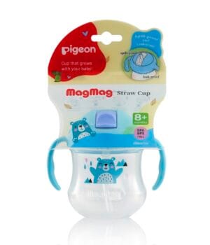 Vaso con Bombilla Pigeon MagMag 8M | Antiderrame Celeste