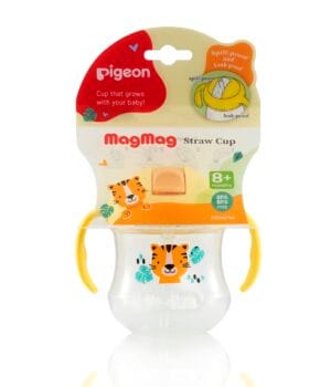 Vaso con Bombilla Pigeon MagMag 8M | Antiderrame Amarillo