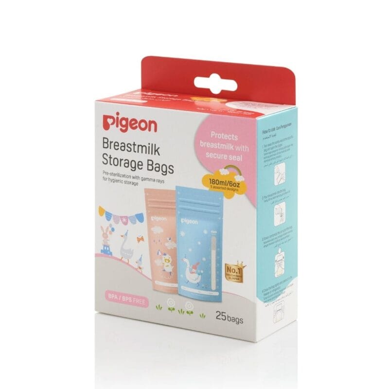 79321 BOLSAS PAR LECHE MATERNA 180ML 25PCS ANIMALITOS PIGEON 1