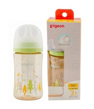 Mamadera Boca Ancha Softouch 240 Ml Ppsu Pigeon Color Verde Bosque