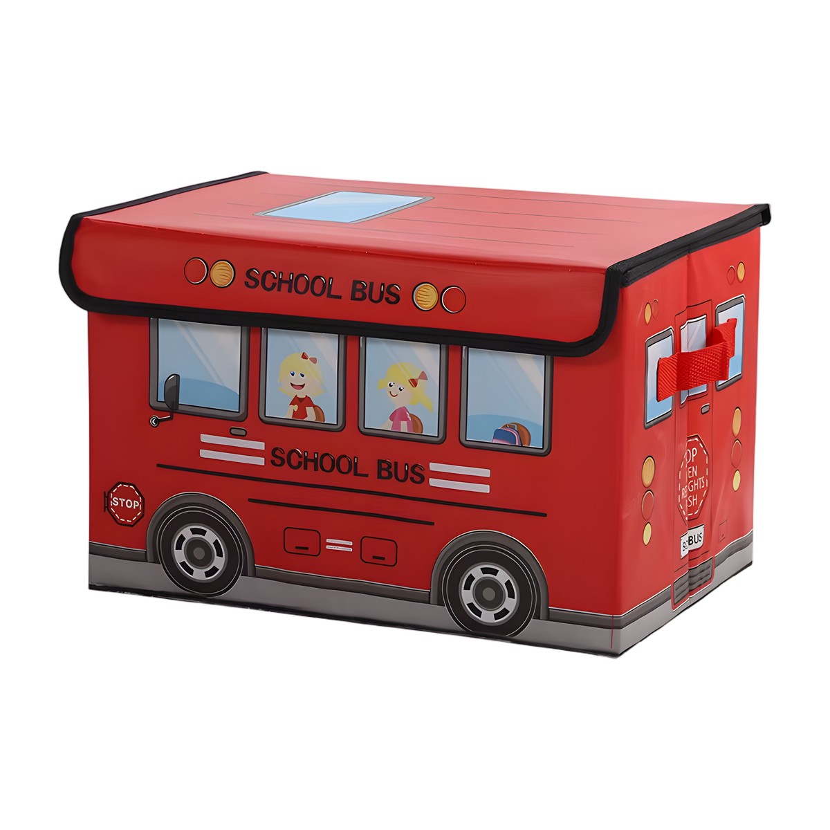 Organizador de Juguetes Infantil Autobús Rojo