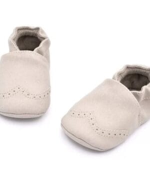 Zapatos de Bebé en Cuero Nobuk Beige