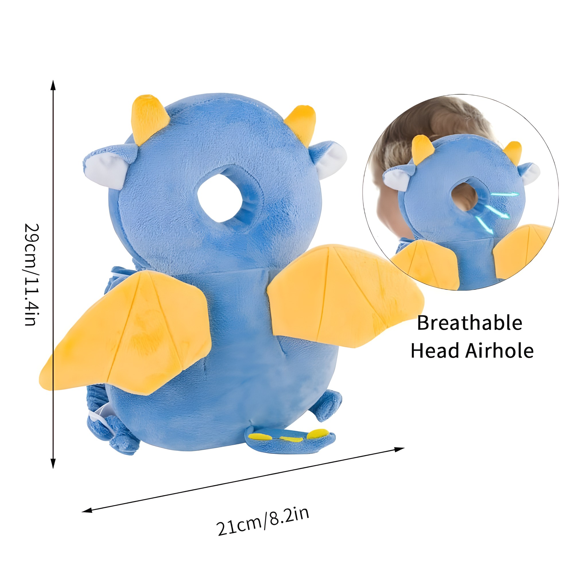 Mochila Protectora Anticaídas para Bebé Diseño Dragón – vista 4