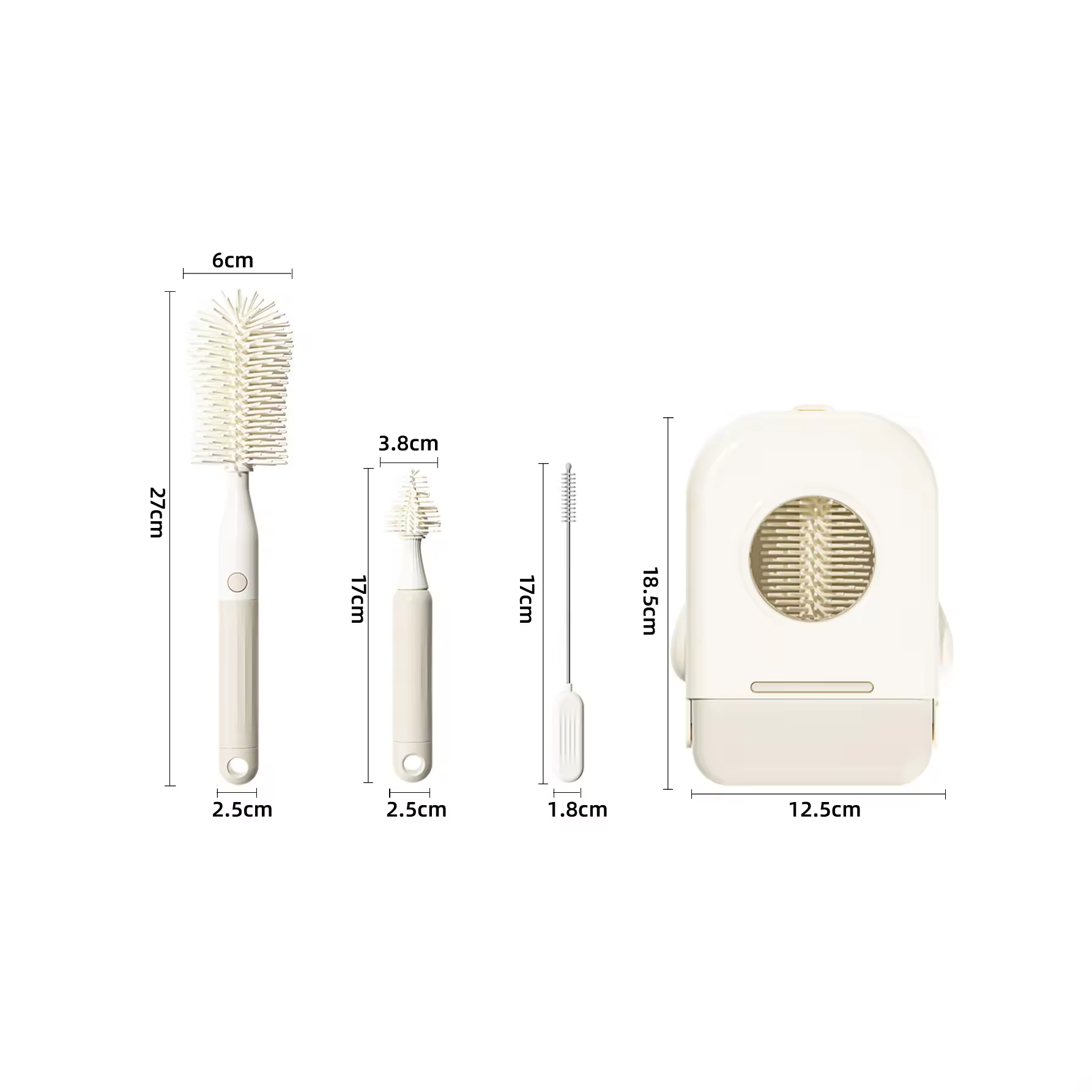 Set limpiador de mamaderas 7 en 1, portátil y libre de BPA medidas