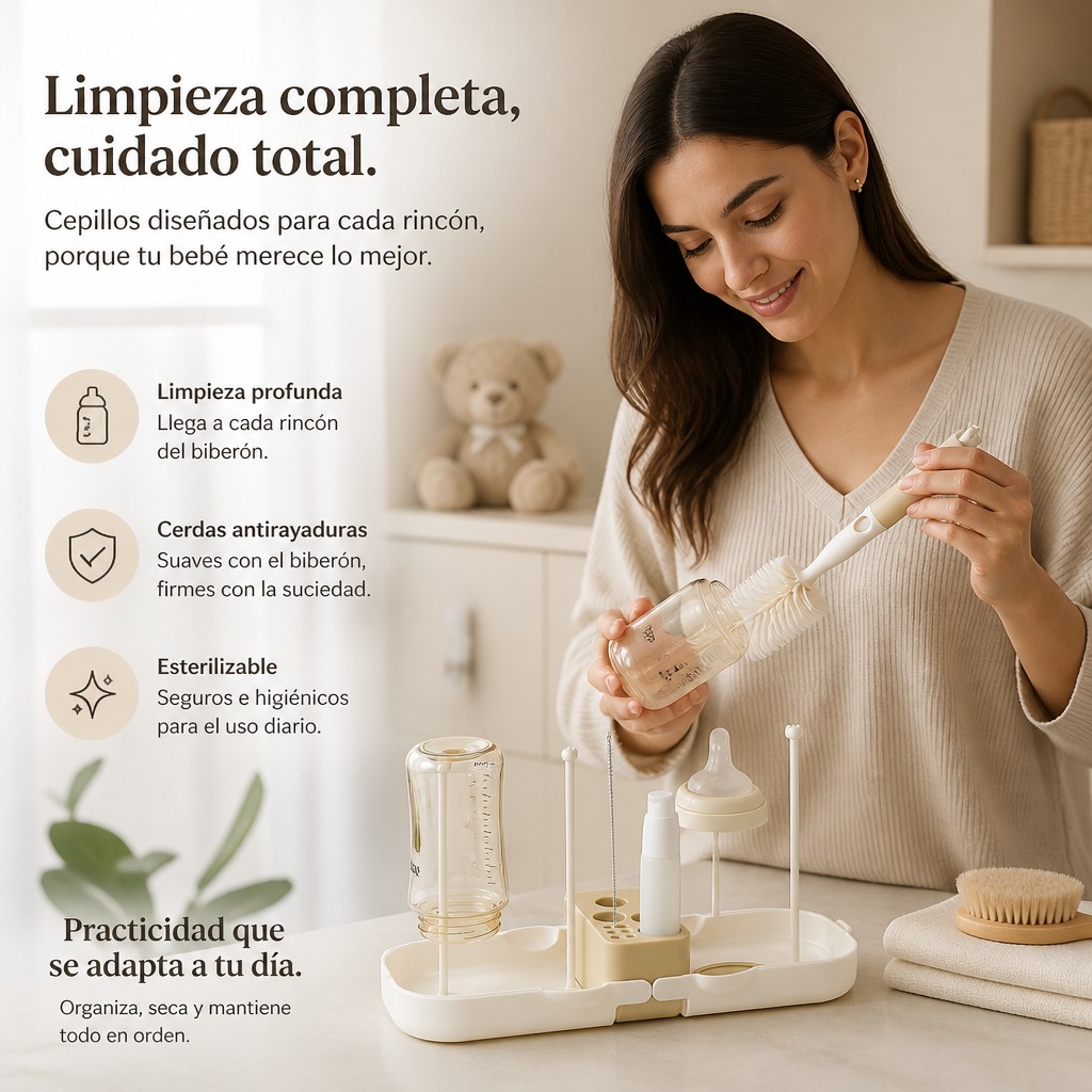 Limpiador de biberones portátil 7 en 1 libre de BPA