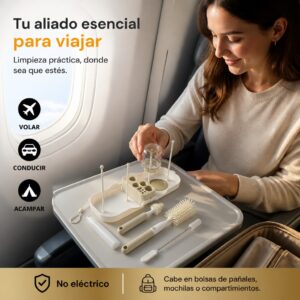 set cepillo limpieza portatil para viaje
