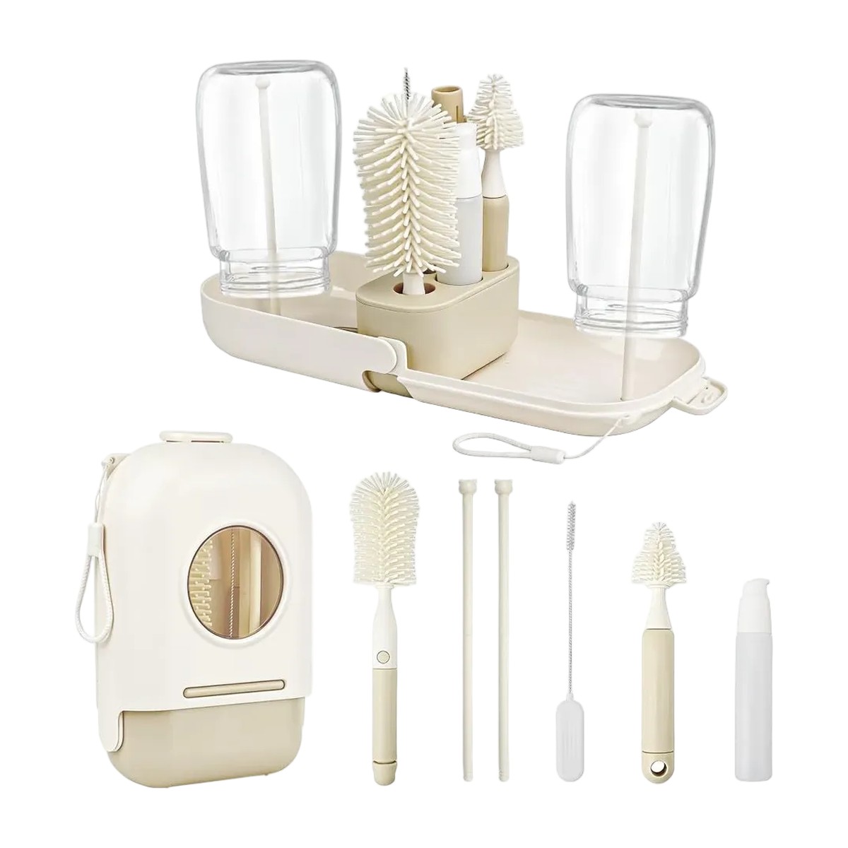Set limpiador de mamaderas 7 en 1 con medidas