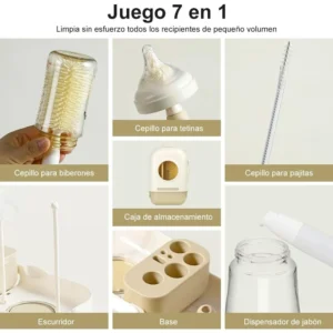 Limpiador de Biberones Portátil 7 en 1 – Set para Mamaderas