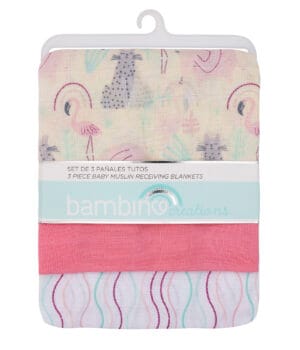 Set de 3 Pañales Tuto Fucsia de Muselina – Bambino