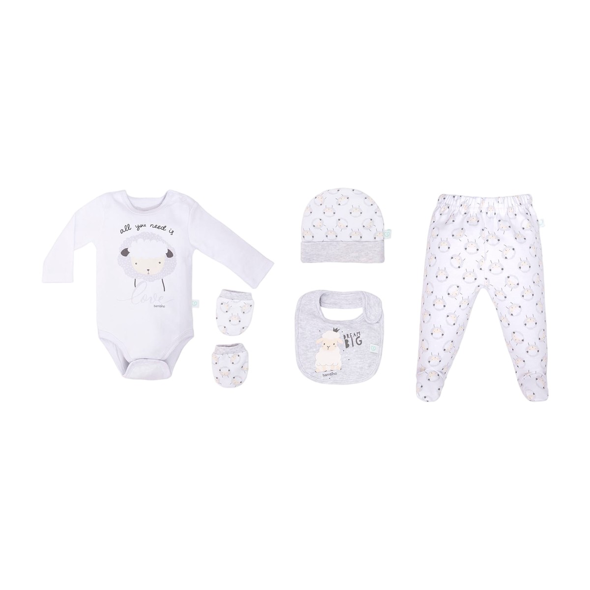 Set Mi Primer Regalo Ovejitas Bebé 5 Piezas 100% Algodón – vista 2
