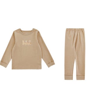 Pijama Niño Algodón - Café Teddy Bear