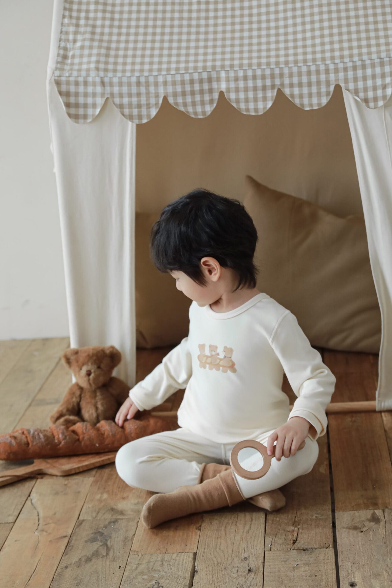 Pijama Niño Algodón - Beige con Ositos – vista 7
