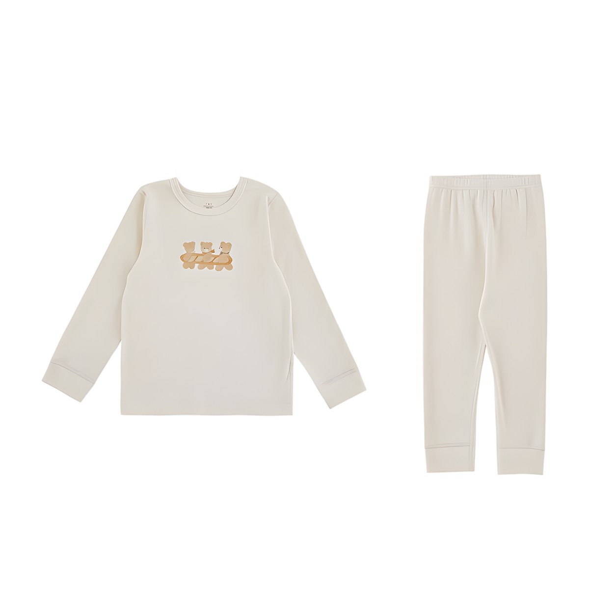 Pijama Niño Algodón – Beige con Ositos