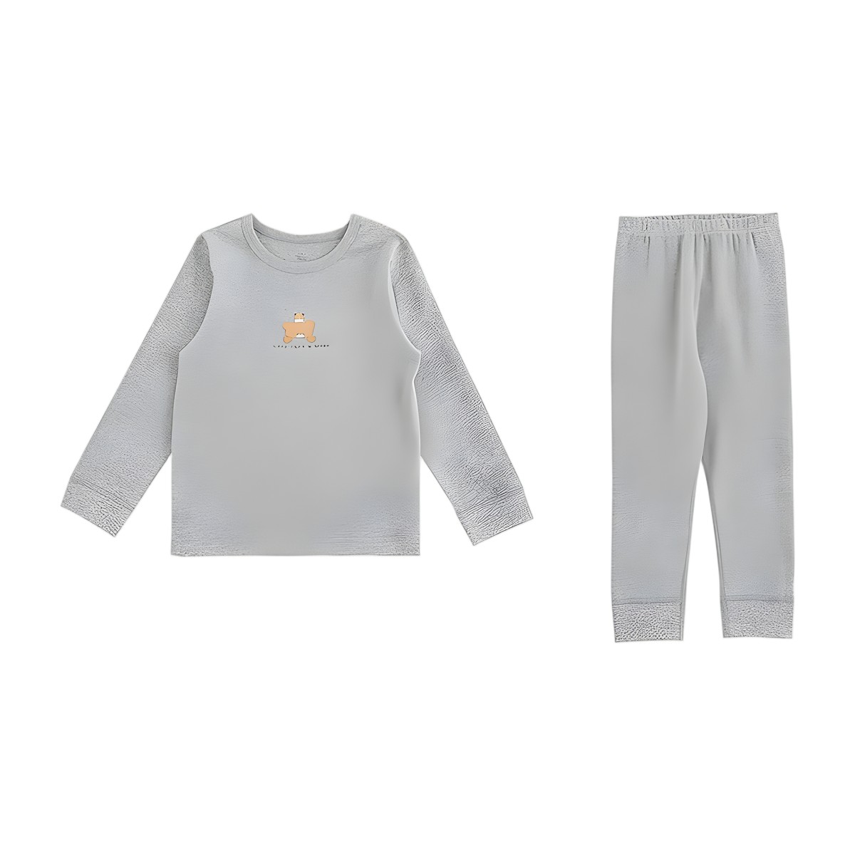Pijama Niño Algodón – Gris con Ositos