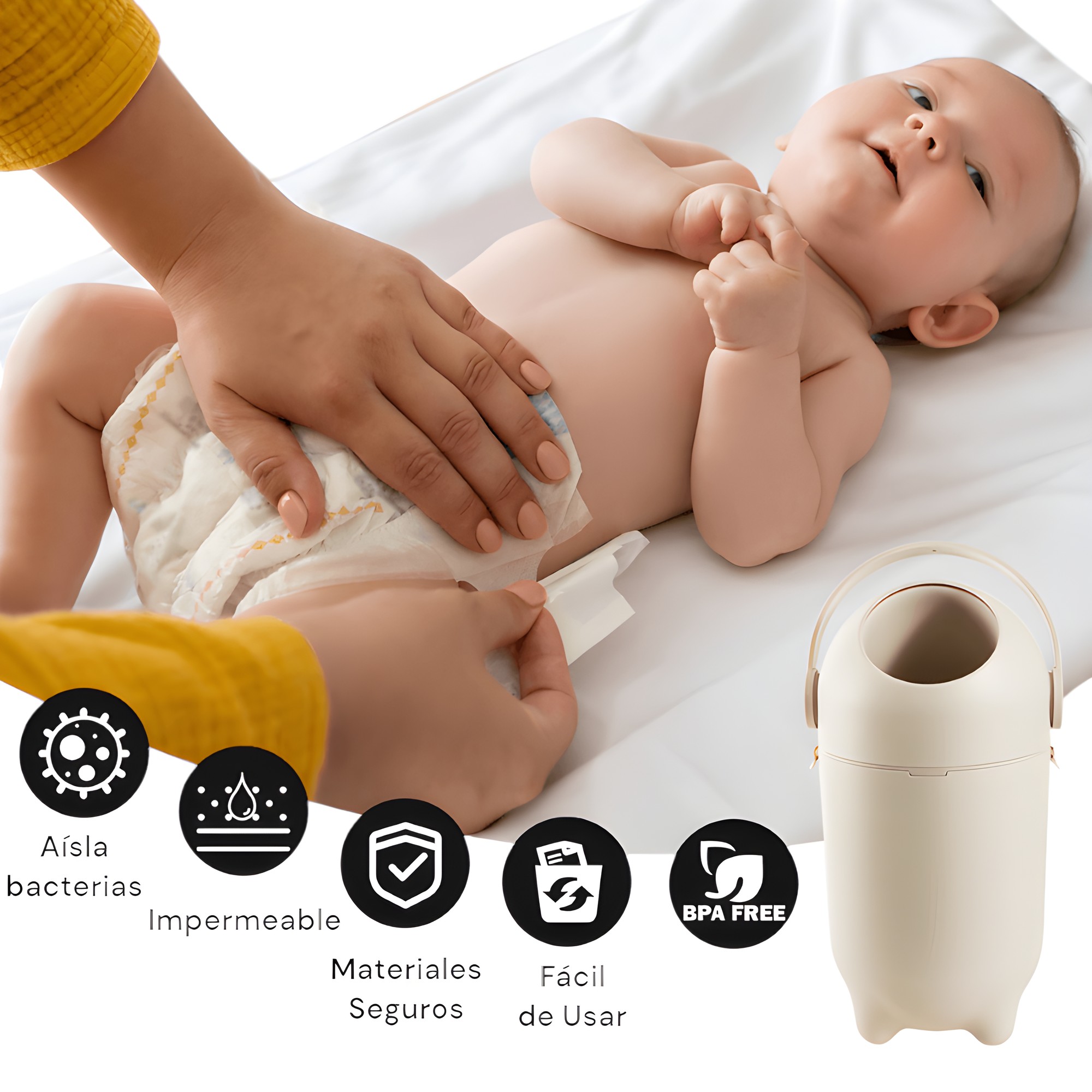 Contenedor de Pañales Hermético Antiolor SensiBlue – vista 6