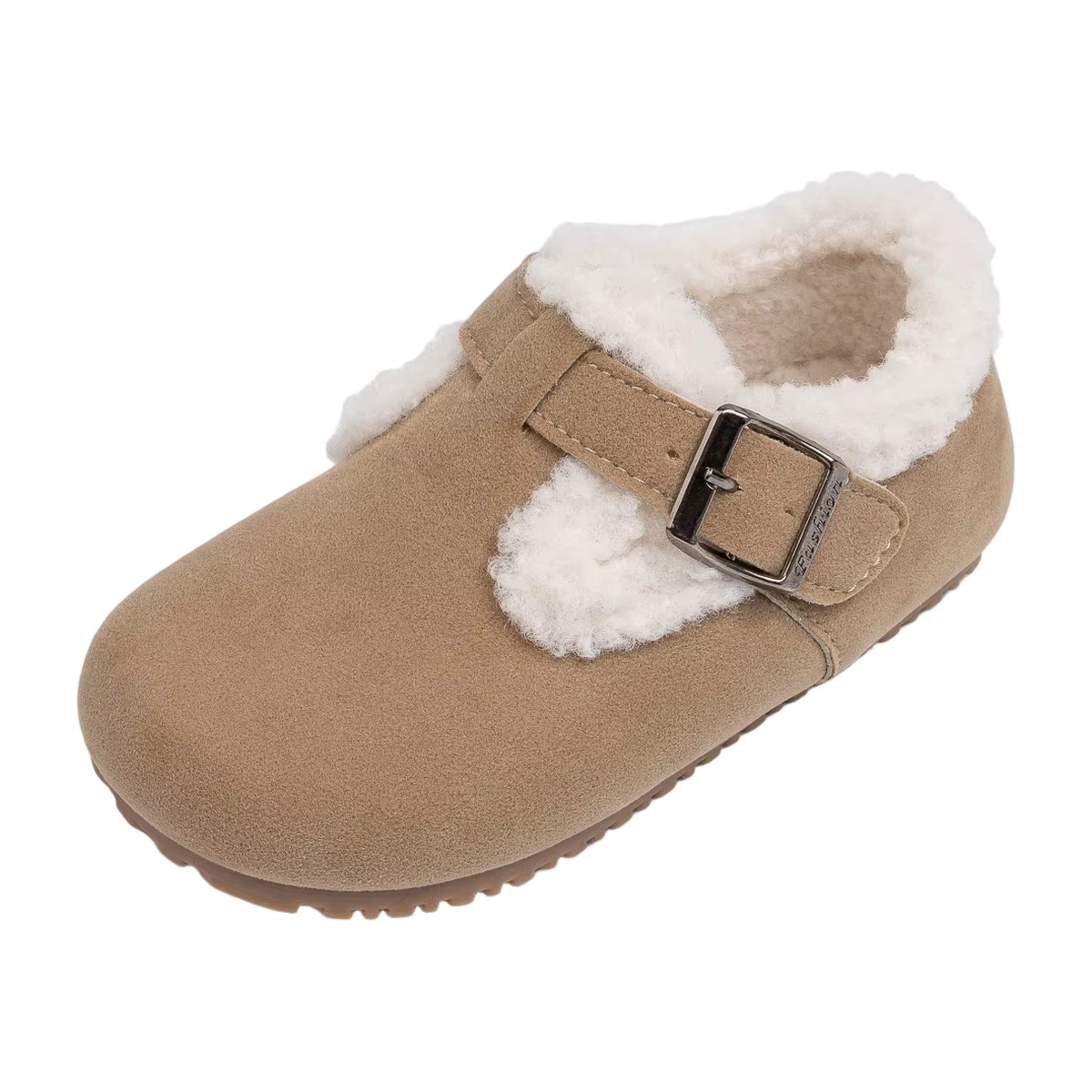 Zapatos infantiles Beige con chiporro interior y suela flexible para invierno