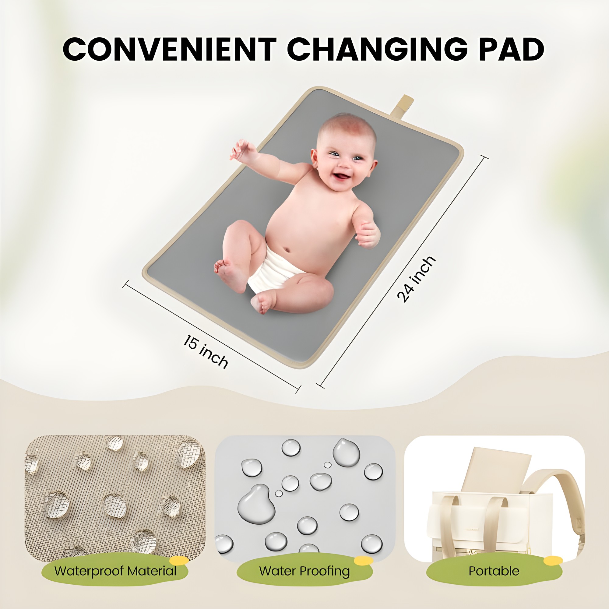 Incluye cambiador plegable impermeable