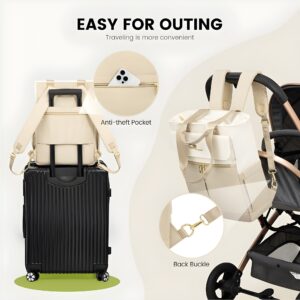 Bolso maternal beige fácil de llevar, perfecto para salidas con tu bebé