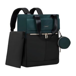 Bolso maternal 2 en 1 verde y negro, mochila y bandolera