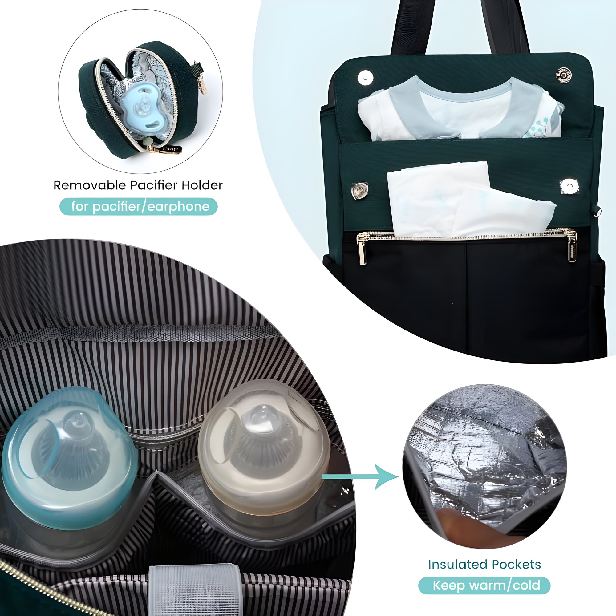 mochila y bandolera, bolsillos térmicos