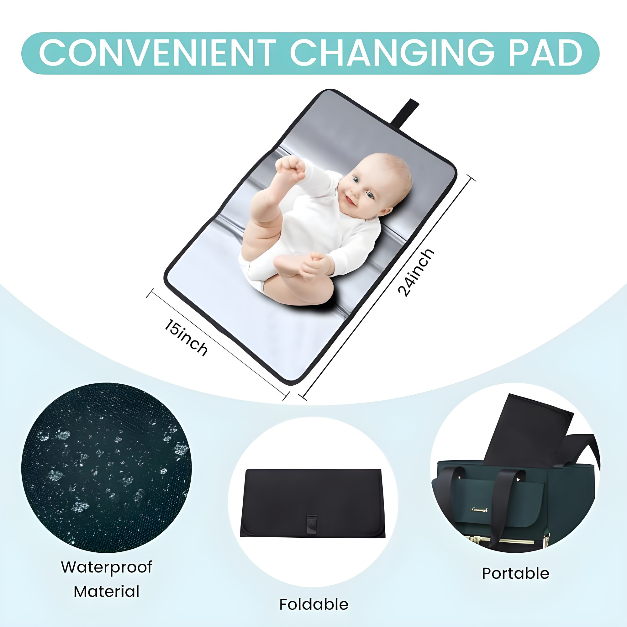 Cambiador portátil incluido bolso maternal 2 en 1 Estilo de Bebé