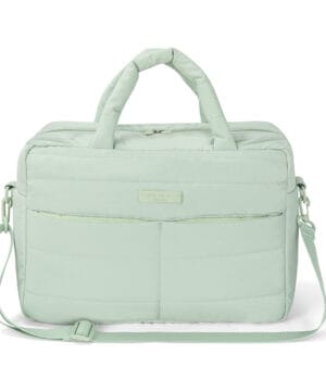 Bolso maternal impermeable 24 L verde menta, vista frontal completa
