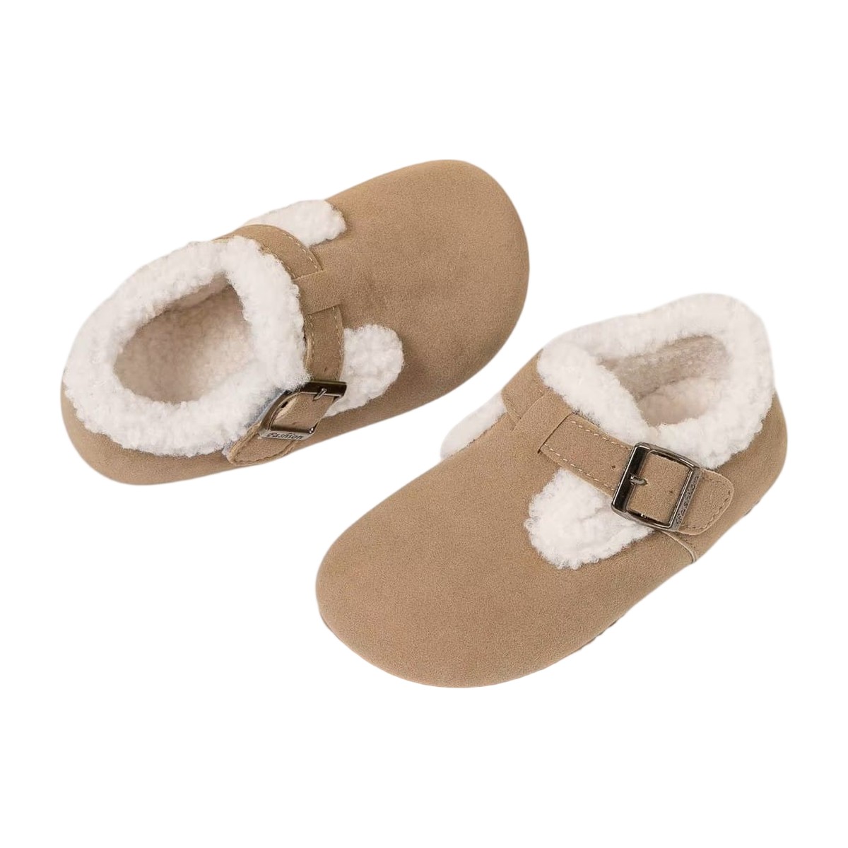 Zapatos infantiles Beige con chiporro interior y suela flexible para invierno