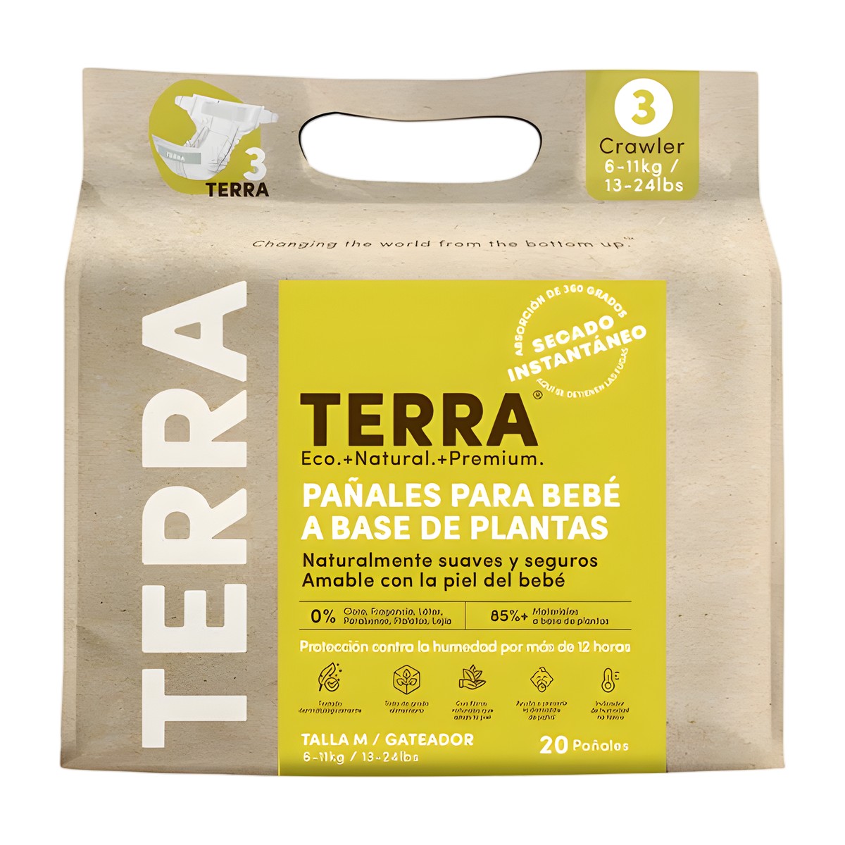 Paquete de pañales ecológicos Terra Talla M – 20 unidades